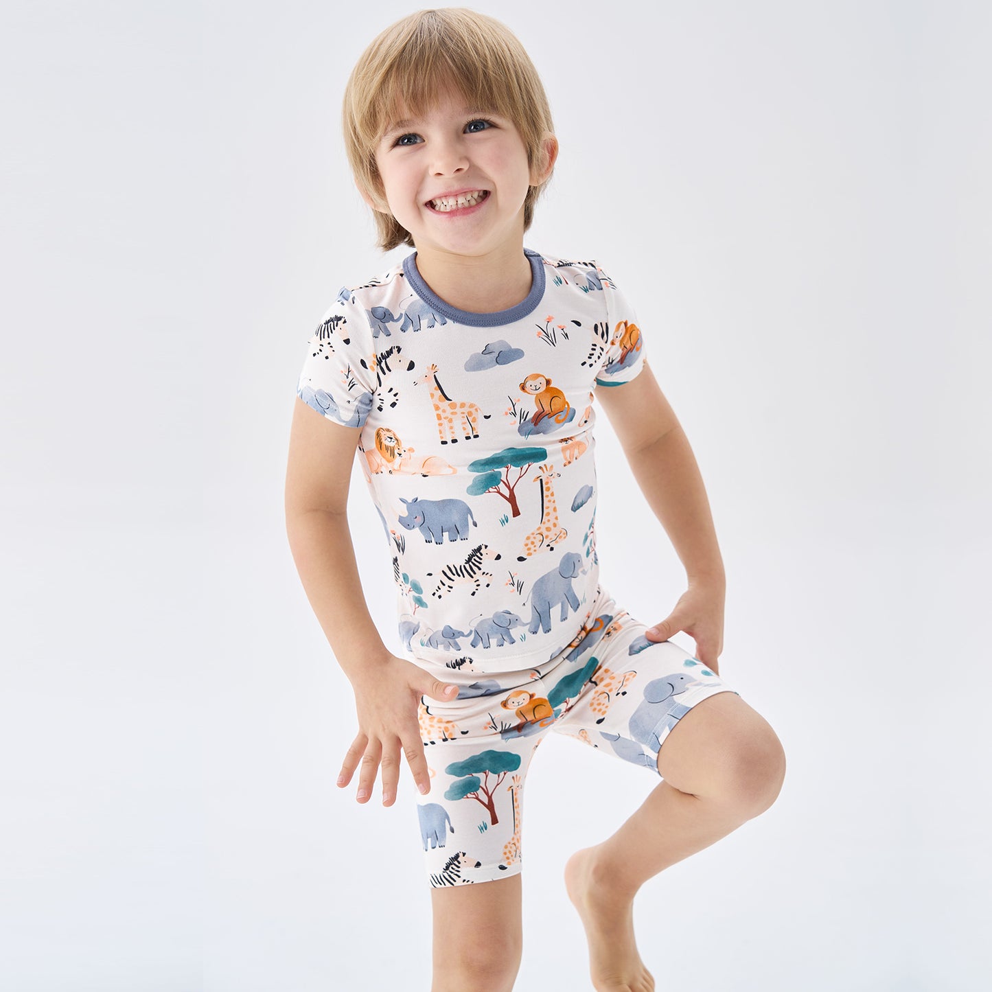 pureborn Toddler Little Kids Viscose From Bamboo Pajamas Set Short Sleeve Pjs Snug Fit Sleepwear 2pcs