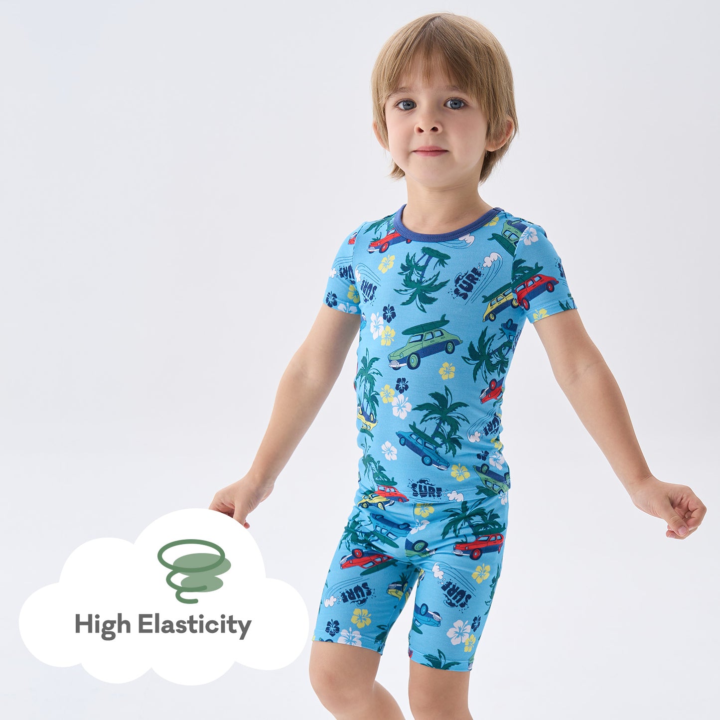 pureborn Toddler Little Kids Viscose From Bamboo Pajamas Set Short Sleeve Pjs Snug Fit Sleepwear 2pcs
