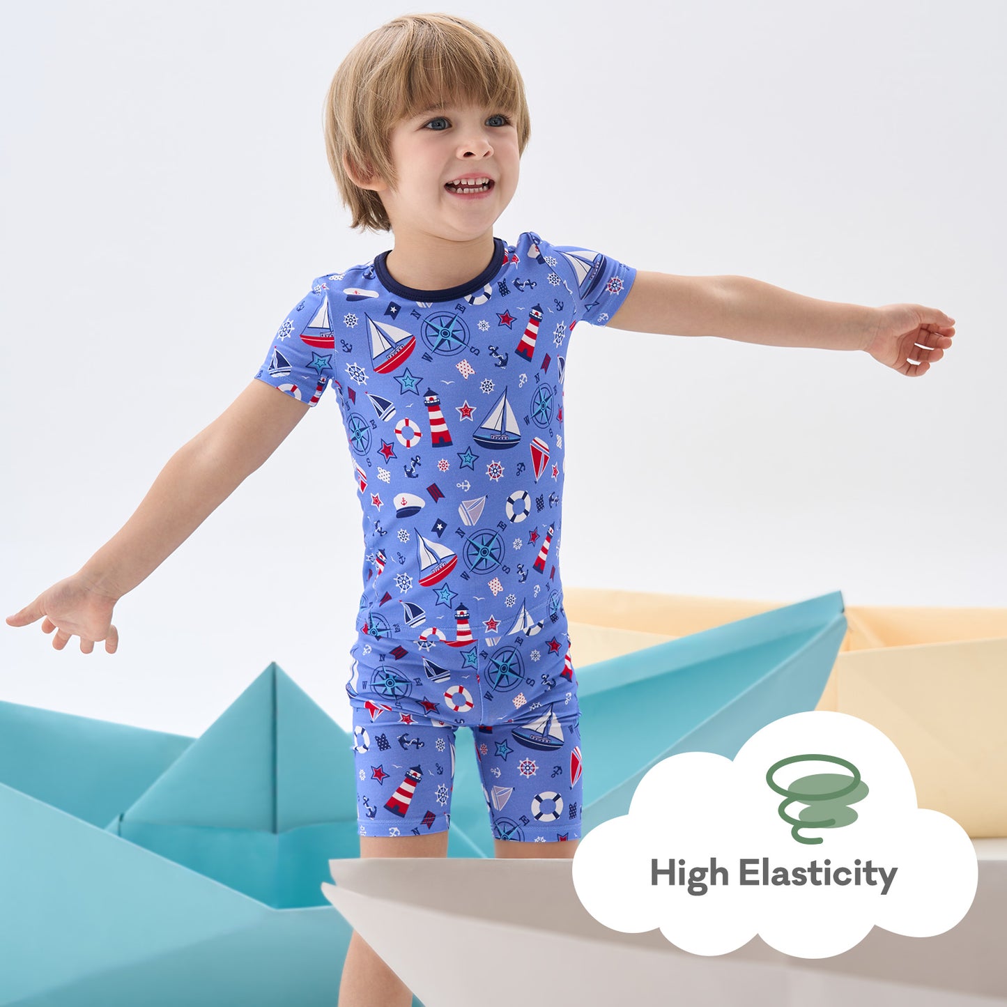pureborn Toddler Little Kids Viscose From Bamboo Pajamas Set Short Sleeve Pjs Snug Fit Sleepwear 2pcs