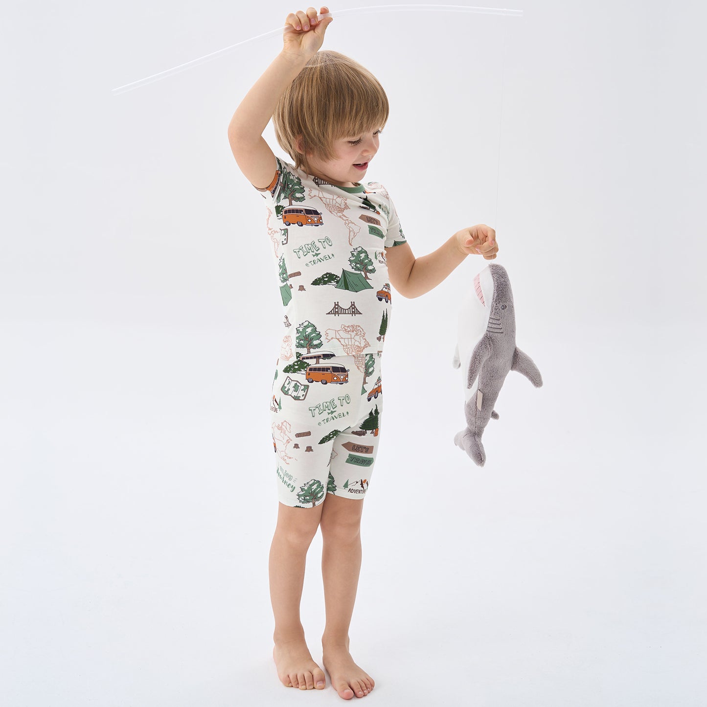 pureborn Toddler Little Kids Viscose From Bamboo Pajamas Set Short Sleeve Pjs Snug Fit Sleepwear 2pcs