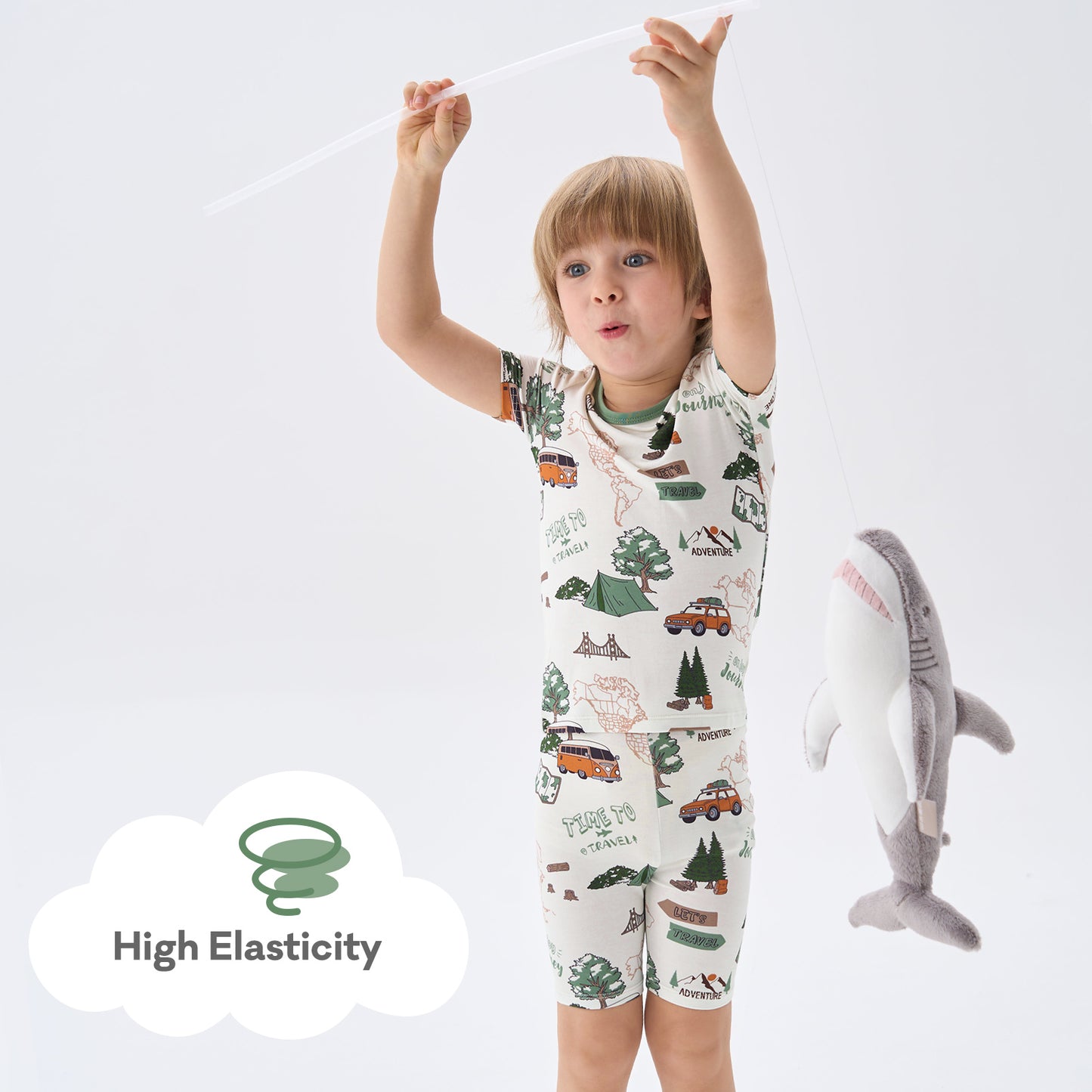 pureborn Toddler Little Kids Viscose From Bamboo Pajamas Set Short Sleeve Pjs Snug Fit Sleepwear 2pcs