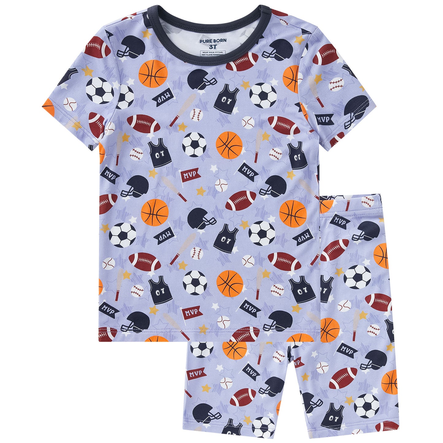 pureborn Toddler Little Kids Viscose From Bamboo Pajamas Set Short Sleeve Pjs Snug Fit Sleepwear 2pcs