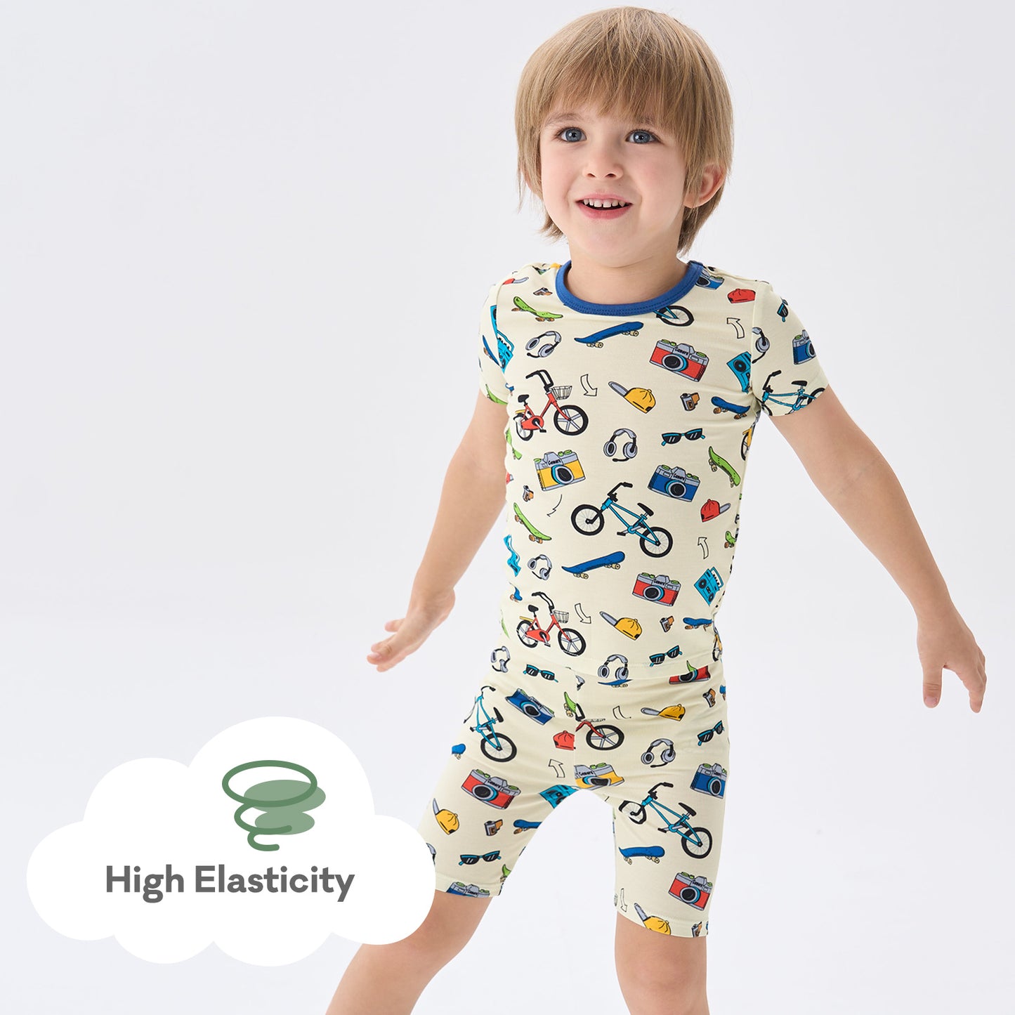 pureborn Toddler Little Kids Viscose From Bamboo Pajamas Set Short Sleeve Pjs Snug Fit Sleepwear 2pcs