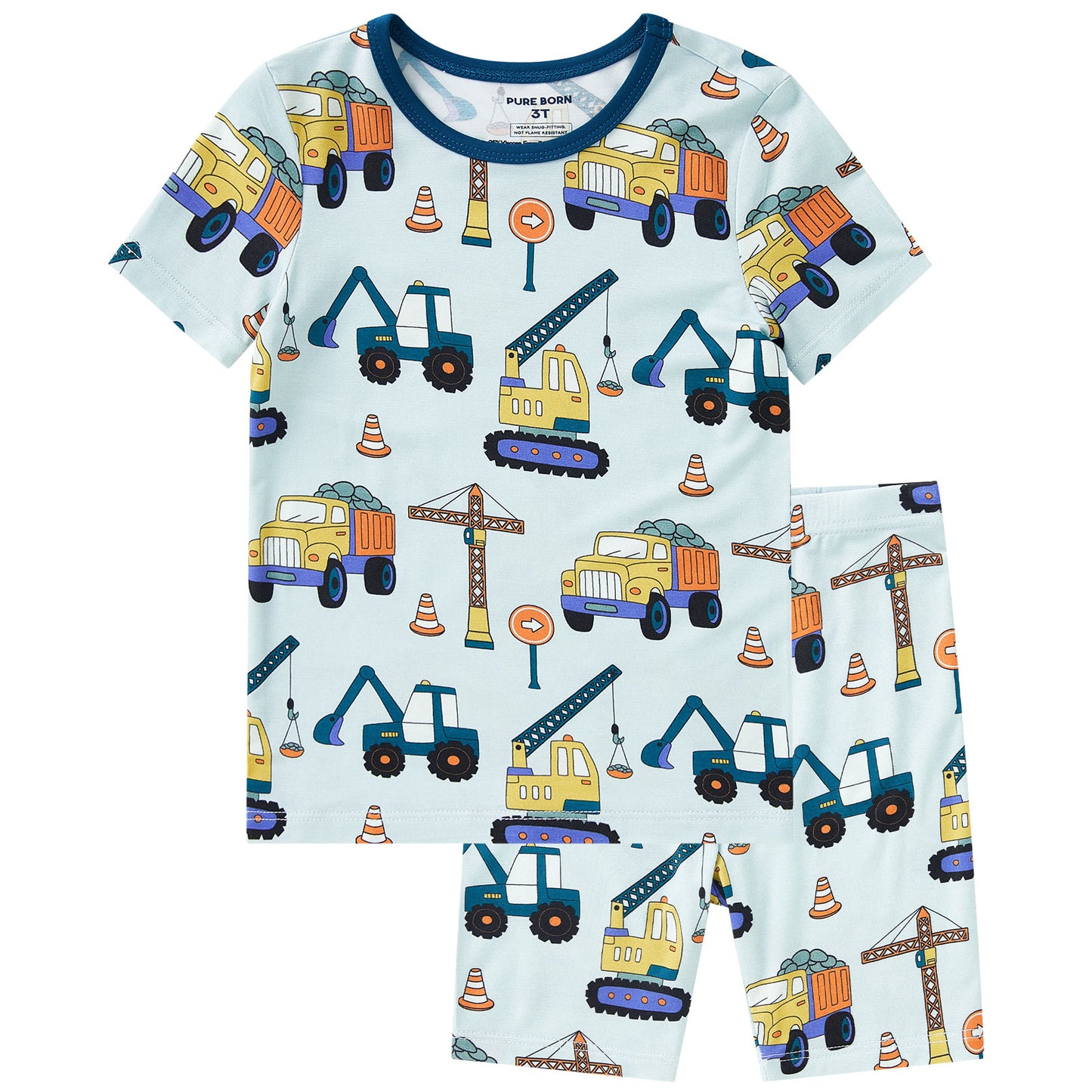 pureborn Toddler Little Kids Viscose From Bamboo Pajamas Set Short Sleeve Pjs Snug Fit Sleepwear 2pcs