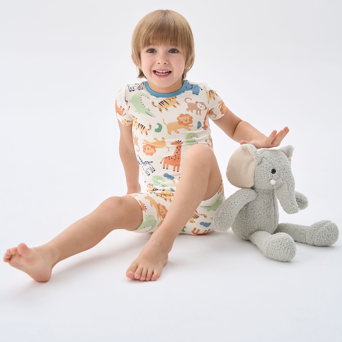 pureborn Toddler Little Kids Viscose From Bamboo Pajamas Set Short Sleeve Pjs Snug Fit Sleepwear 2pcs