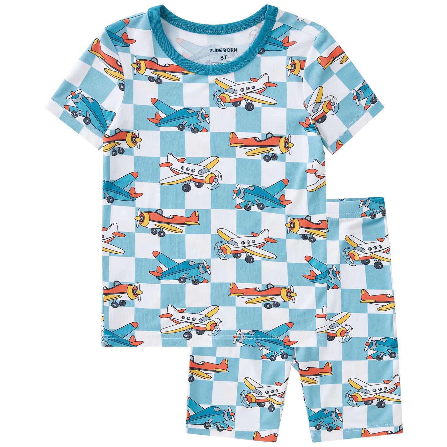 pureborn Toddler Little Kids Viscose From Bamboo Pajamas Set Short Sleeve Pjs Snug Fit Sleepwear 2pcs