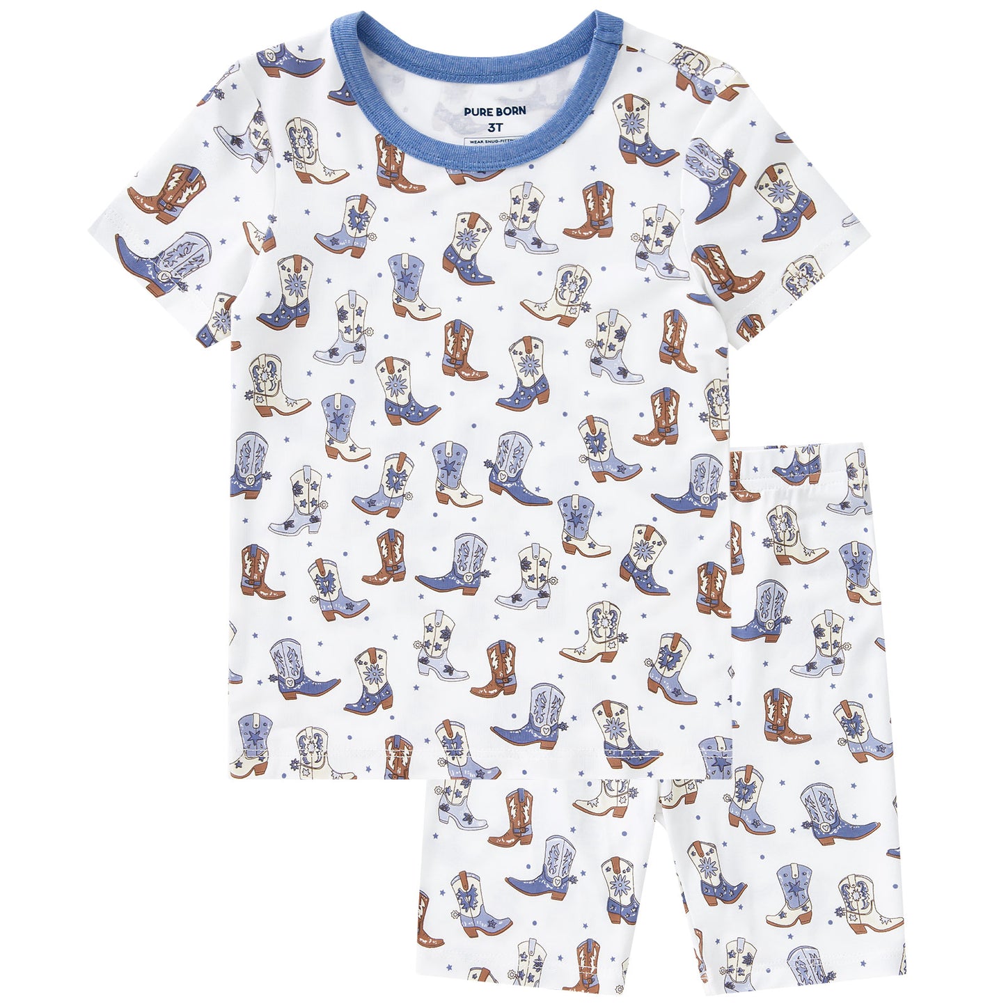 pureborn Toddler Little Kids Viscose From Bamboo Pajamas Set Short Sleeve Pjs Snug Fit Sleepwear 2pcs