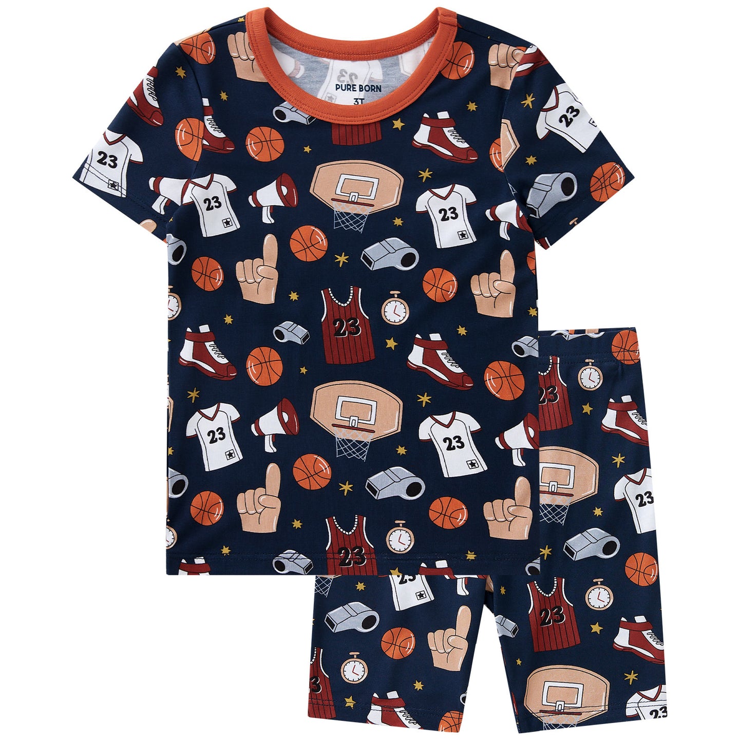 pureborn Toddler Little Kids Viscose From Bamboo Pajamas Set Short Sleeve Pjs Snug Fit Sleepwear 2pcs