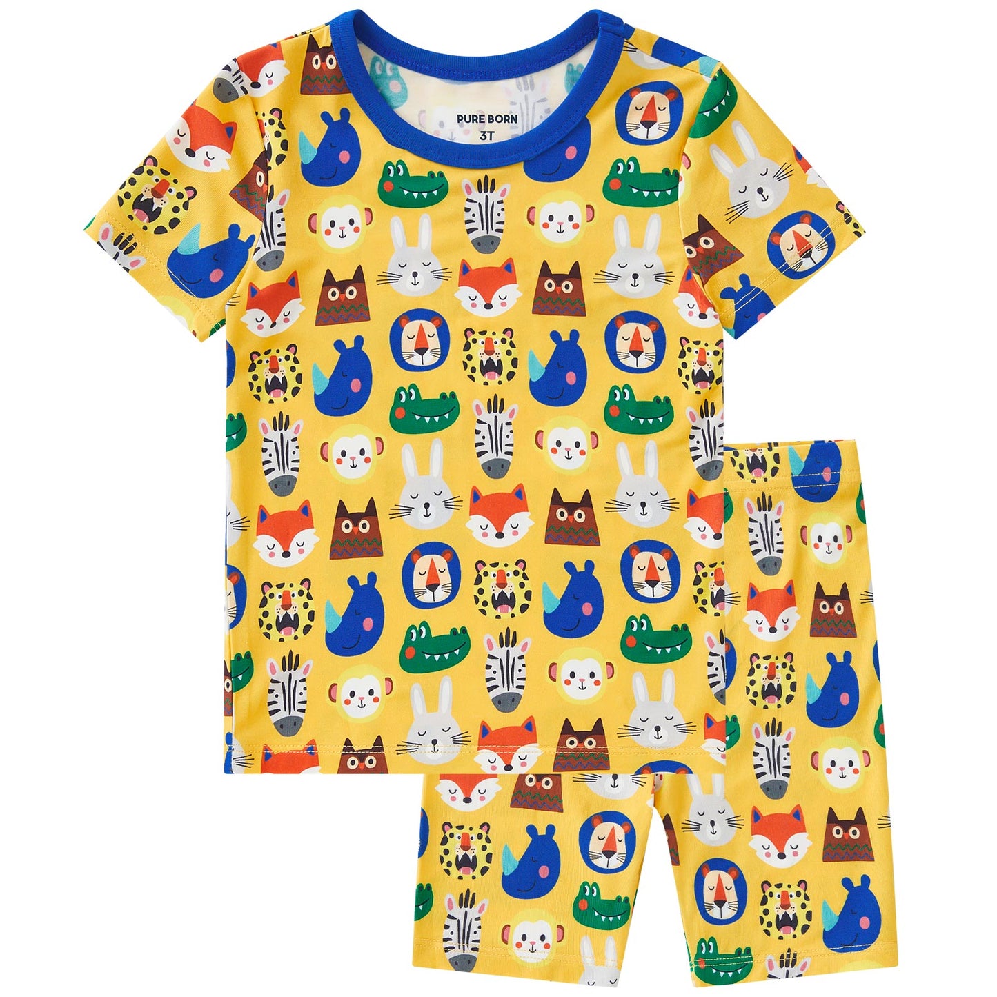 pureborn Toddler Little Kids Viscose From Bamboo Pajamas Set Short Sleeve Pjs Snug Fit Sleepwear 2pcs