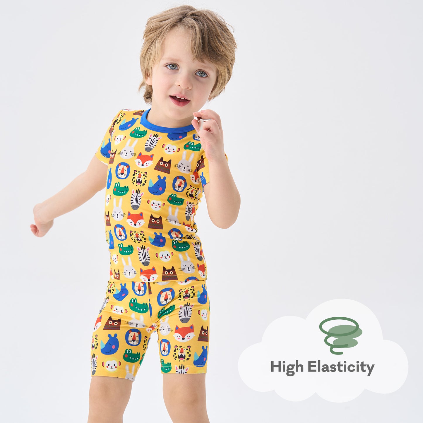 pureborn Toddler Little Kids Viscose From Bamboo Pajamas Set Short Sleeve Pjs Snug Fit Sleepwear 2pcs