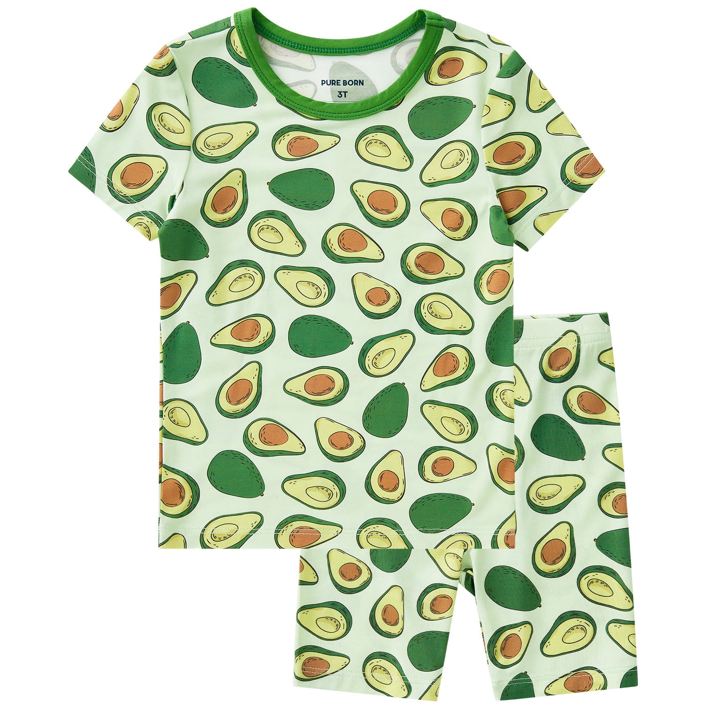 pureborn Toddler Little Kids Viscose From Bamboo Pajamas Set Short Sleeve Pjs Snug Fit Sleepwear 2pcs
