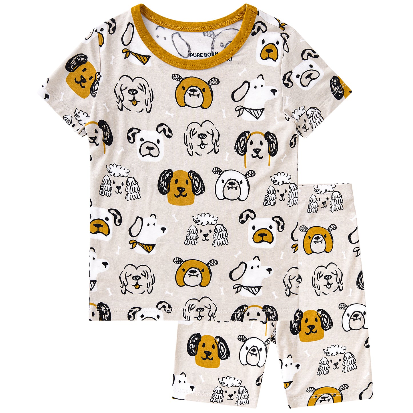 pureborn Toddler Little Kids Viscose From Bamboo Pajamas Set Short Sleeve Pjs Snug Fit Sleepwear 2pcs