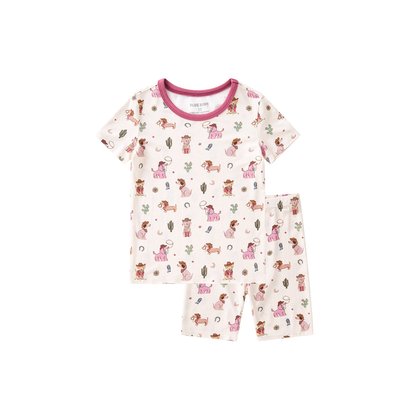 pureborn Toddler Little Kids Viscose From Bamboo Pajamas Set Short Sleeve Pjs Snug Fit Sleepwear 2pcs