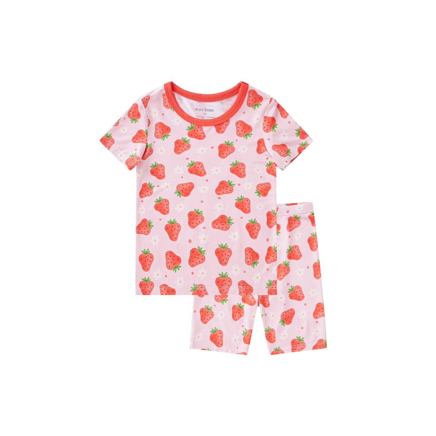 pureborn Toddler Little Kids Viscose From Bamboo Pajamas Set Short Sleeve Pjs Snug Fit Sleepwear 2pcs