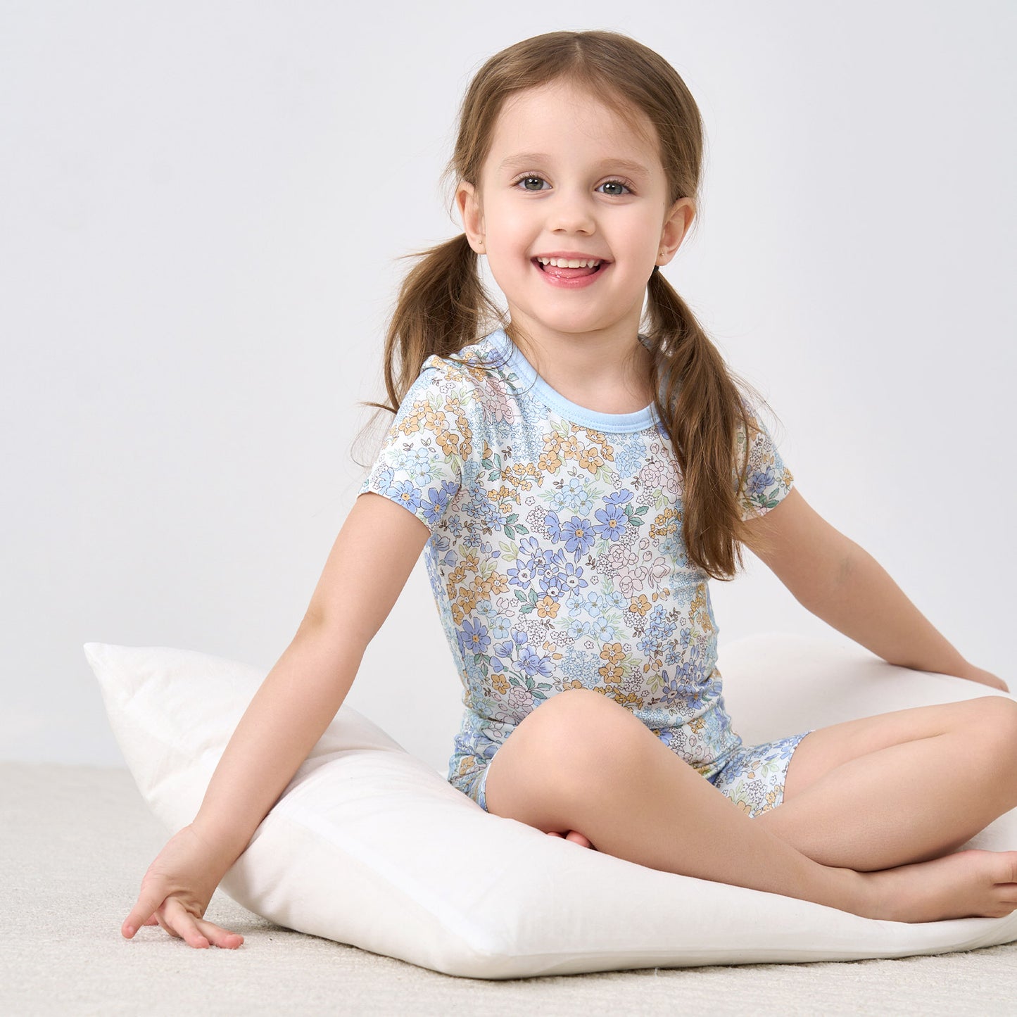 pureborn Toddler Little Kids Viscose From Bamboo Pajamas Set Short Sleeve Pjs Snug Fit Sleepwear 2pcs