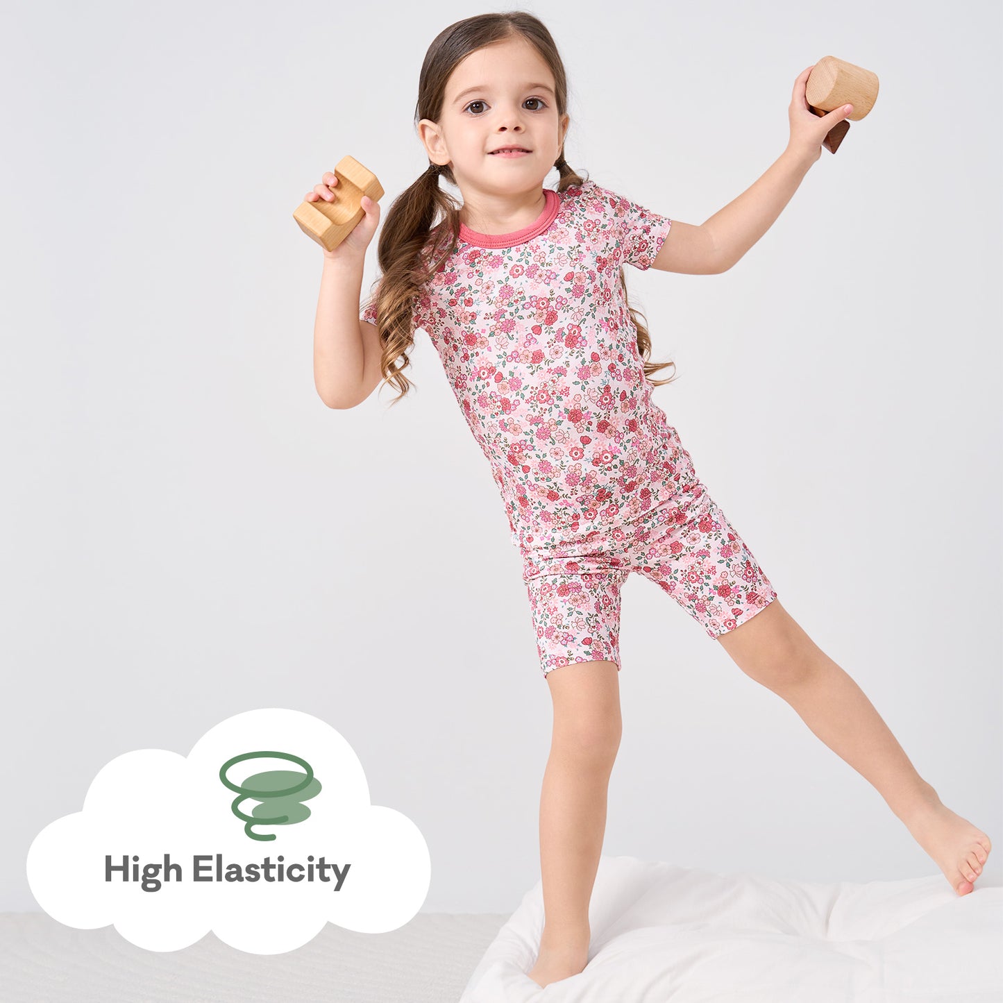 pureborn Toddler Little Kids Viscose From Bamboo Pajamas Set Short Sleeve Pjs Snug Fit Sleepwear 2pcs