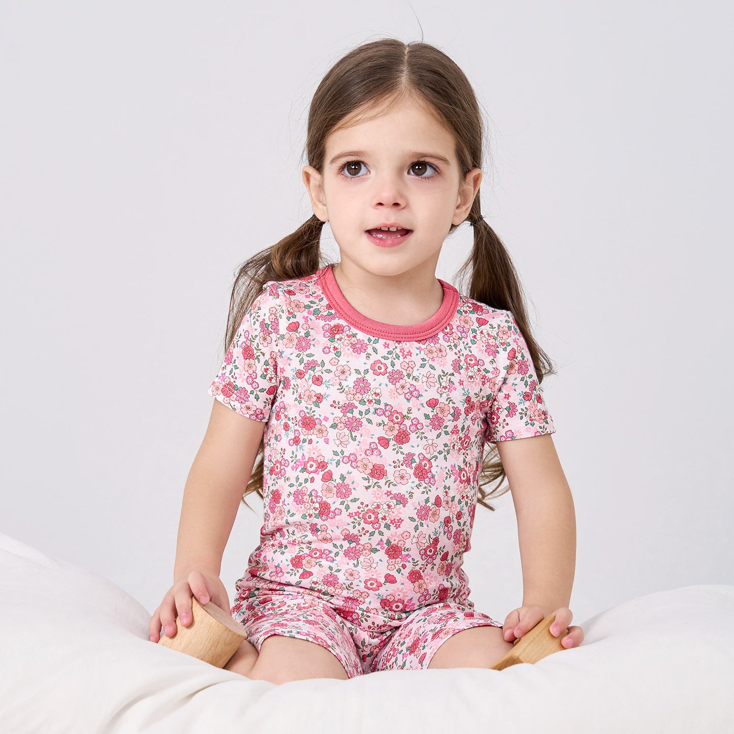 pureborn Toddler Little Kids Viscose From Bamboo Pajamas Set Short Sleeve Pjs Snug Fit Sleepwear 2pcs