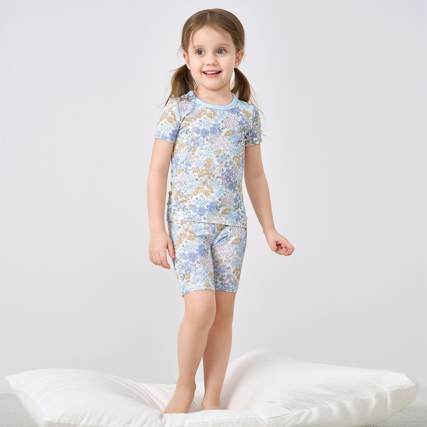 pureborn Toddler Little Kids Viscose From Bamboo Pajamas Set Short Sleeve Pjs Snug Fit Sleepwear 2pcs