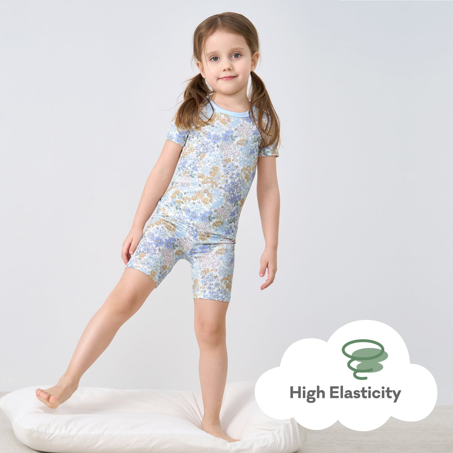 pureborn Toddler Little Kids Viscose From Bamboo Pajamas Set Short Sleeve Pjs Snug Fit Sleepwear 2pcs