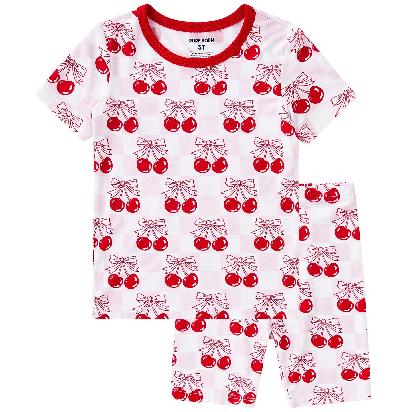 pureborn Toddler Little Kids Viscose From Bamboo Pajamas Set Short Sleeve Pjs Snug Fit Sleepwear 2pcs