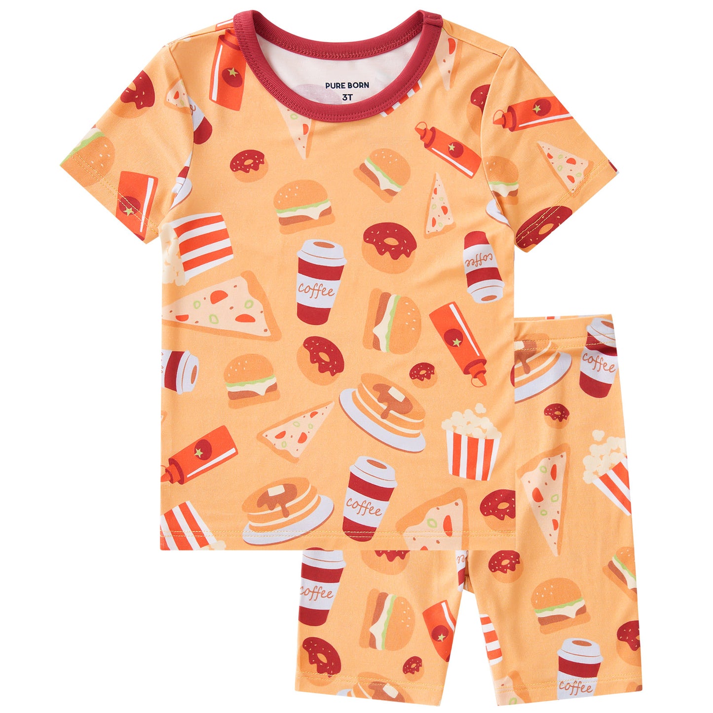 pureborn Toddler Little Kids Viscose From Bamboo Pajamas Set Short Sleeve Pjs Snug Fit Sleepwear 2pcs
