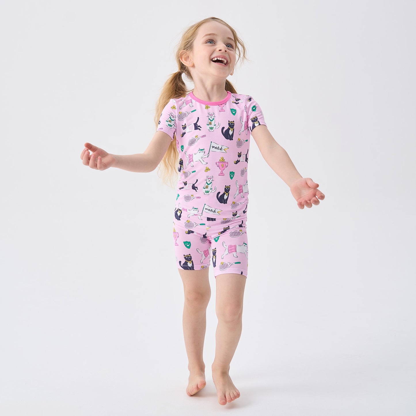 pureborn Toddler Little Kids Viscose From Bamboo Pajamas Set Short Sleeve Pjs Snug Fit Sleepwear 2pcs
