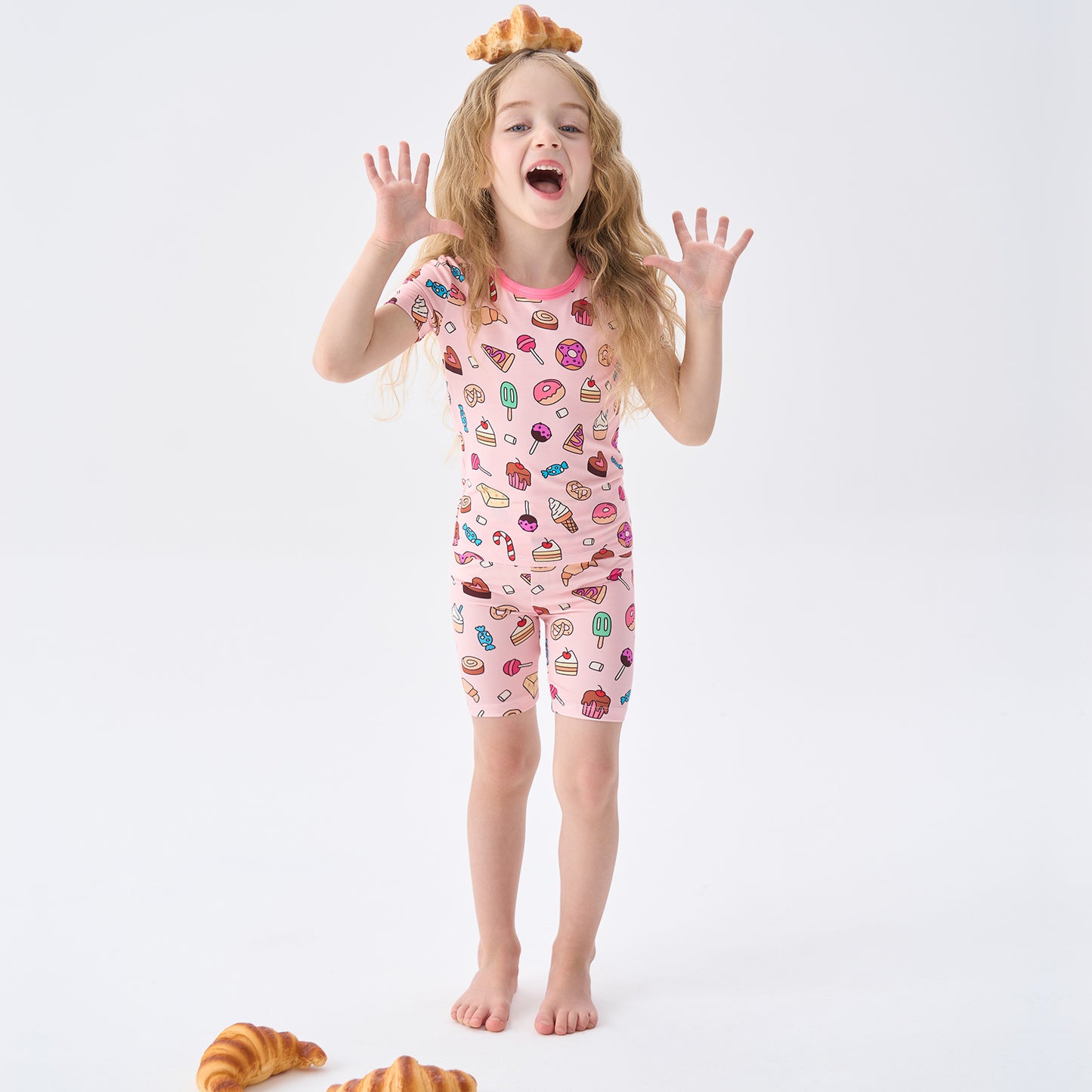 pureborn Toddler Little Kids Viscose From Bamboo Pajamas Set Short Sleeve Pjs Snug Fit Sleepwear 2pcs