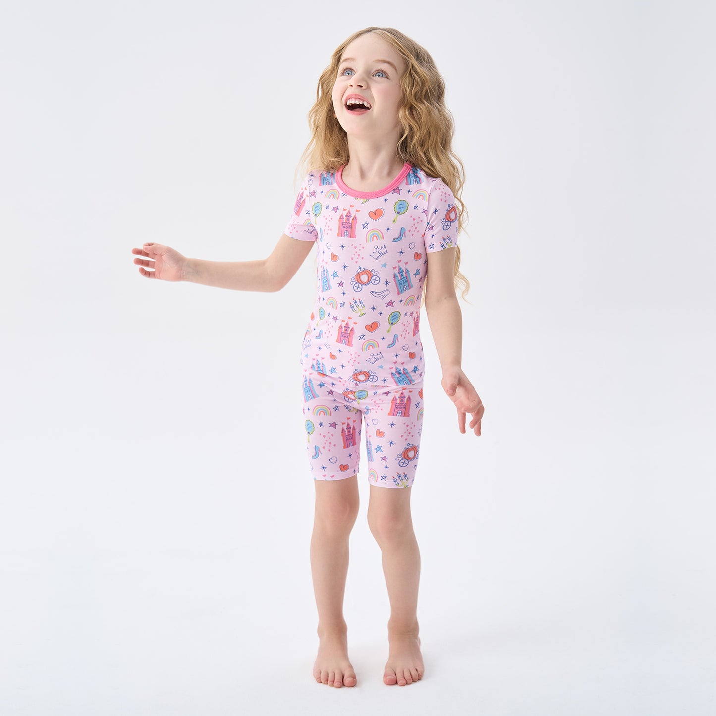 pureborn Toddler Little Kids Viscose From Bamboo Pajamas Set Short Sleeve Pjs Snug Fit Sleepwear 2pcs