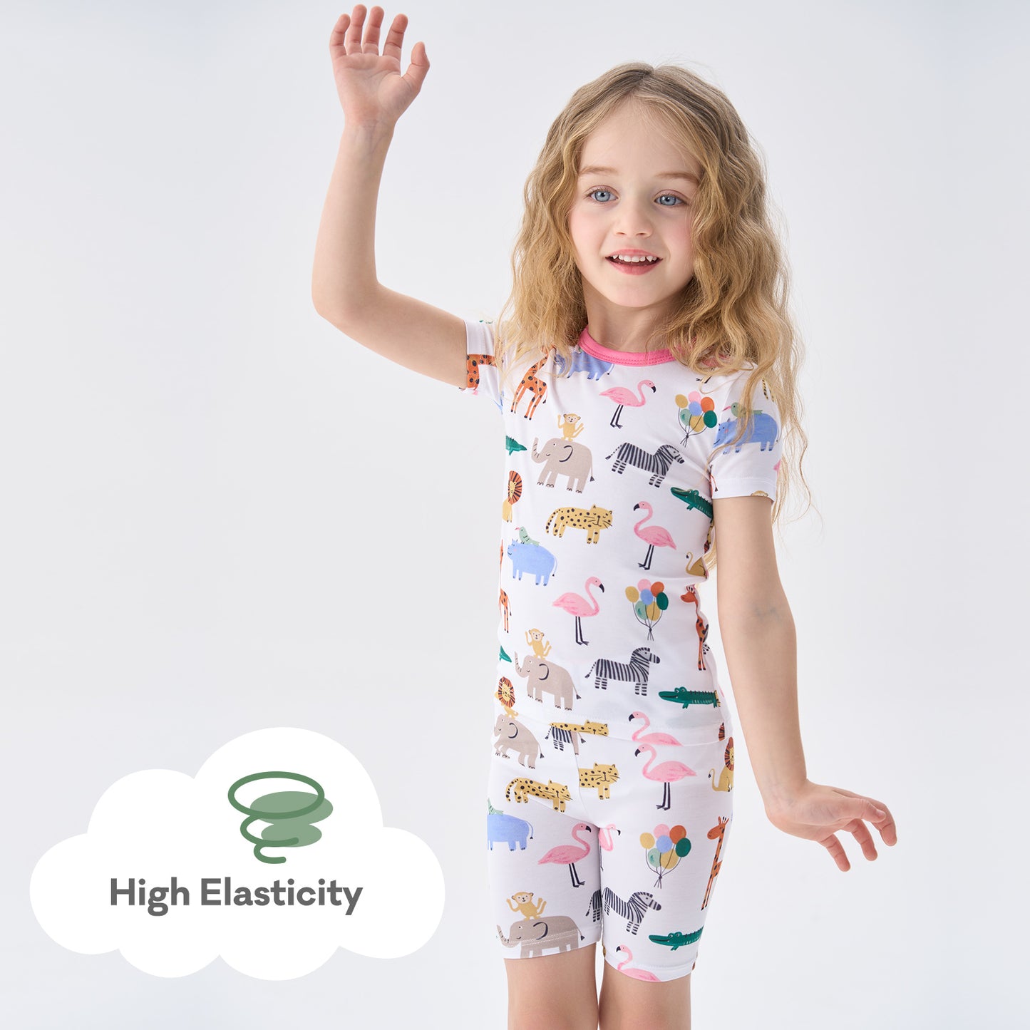 pureborn Toddler Little Kids Viscose From Bamboo Pajamas Set Short Sleeve Pjs Snug Fit Sleepwear 2pcs